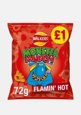 MONSTER MUNCH FLAMIN HOT £1.25 72GM x 18