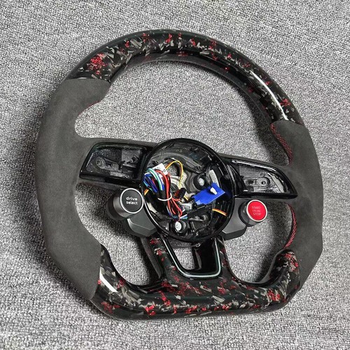 Volante de fibra de carbono forjado rojo para Audi B9 A3 A5 RS3 RS4 RS5 S3 S4 S5 - Imagen 4 de 9