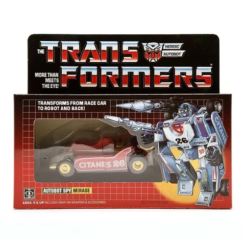 Transformers MIRAGE G1 Reissue Action Figure Autobots Red Robot Christmas
