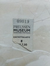ALTE EINTRITTSKARTE PREUSSEN MUSEUM NORDRHEIN-WESTFALEN 