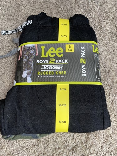 NWT Boy's Lee 2 Pack Joggers Black and Green Camo size S, M - Picture 8 of 11