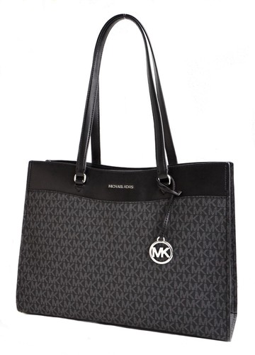 Sac Michael Kors sac à main Jet Set Travel LG MF PKT logo mort noir neuf - Photo 4 sur 14