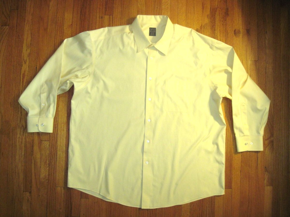 Vintage Joseph & Feiss Yellow Dress Shirt Traditional Fit 2XL 18-32/33 New  | eBay