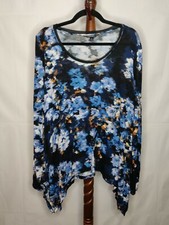 Simply Vera Vera Wang woman's L tunic multi print long sleeves high-low sides
