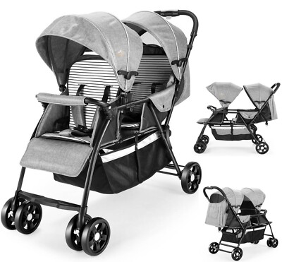Zwillingskinderwagen Kinderwagen Babywagen Baby Buggy Geschwisterwagen Klappbar
