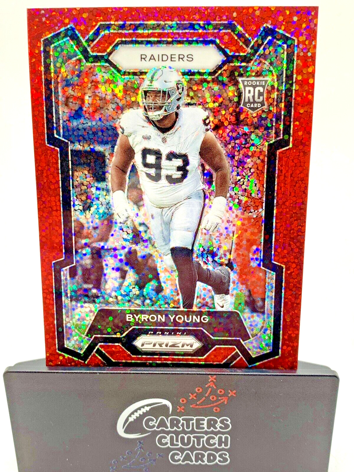 2023 Panini Prizm Byron Young Red Sparkle Prizm SP Rookie Card RC #355 Raiders