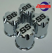 Golf Cart UTV ATV Wheel Rim 'SS' Chrome Center Caps (Set of 4)
