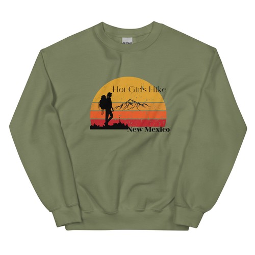 Hot Girls Hike New Mexico Super Soft Unisex Crewneck Sweatshirt - Picture 12 of 39