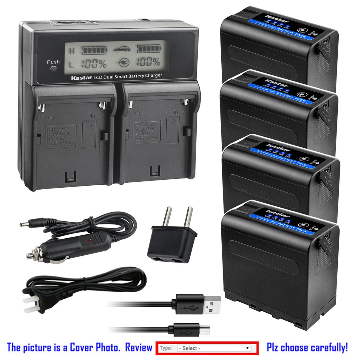 Free！ ハイスピード Kastar Battery LCD Dual Fast Charger for Sony NP-F970 Cyber-shot