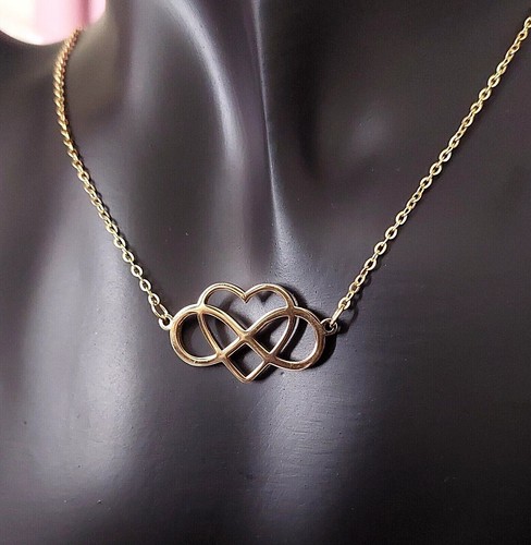 Infinity Heart Necklace Infinity Love Stainless Steel Necklace Friendship Gift - Picture 2 of 4