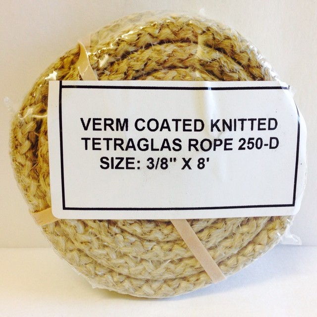 1,500 F Wood Stove Gasket 3/8" Rope Bbq Smoker Fire Box Coated