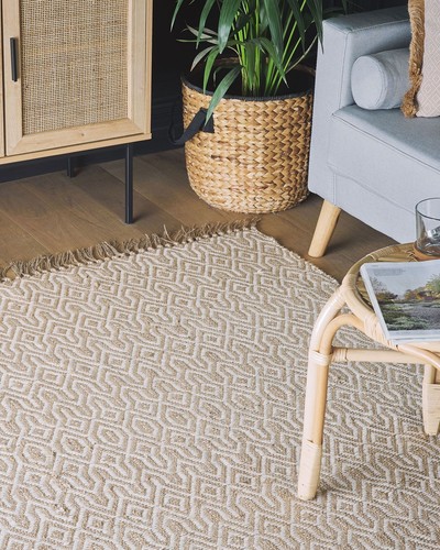 Jute Area Rug 140 x 200 cm Beige POZANTI - Picture 2 of 6