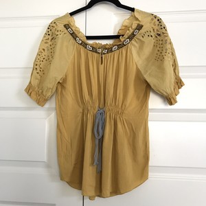 yellow peasant blouse