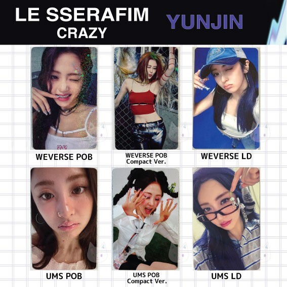 LE SSERAFIM CRAZY YUNJIN Official Photocard Japan POB Lucky LE SSERAFIM CRAZY YUNJIN Official Photocard Japan POB Lucky