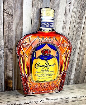Crown Royal Bottle Whiskey Diecut Metal Tin Sign 17
