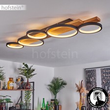 LED dimmbar Ess Wohn Schlaf Zimmer Beleuchtung Decken Lampe Leuchte schwarz/Holz