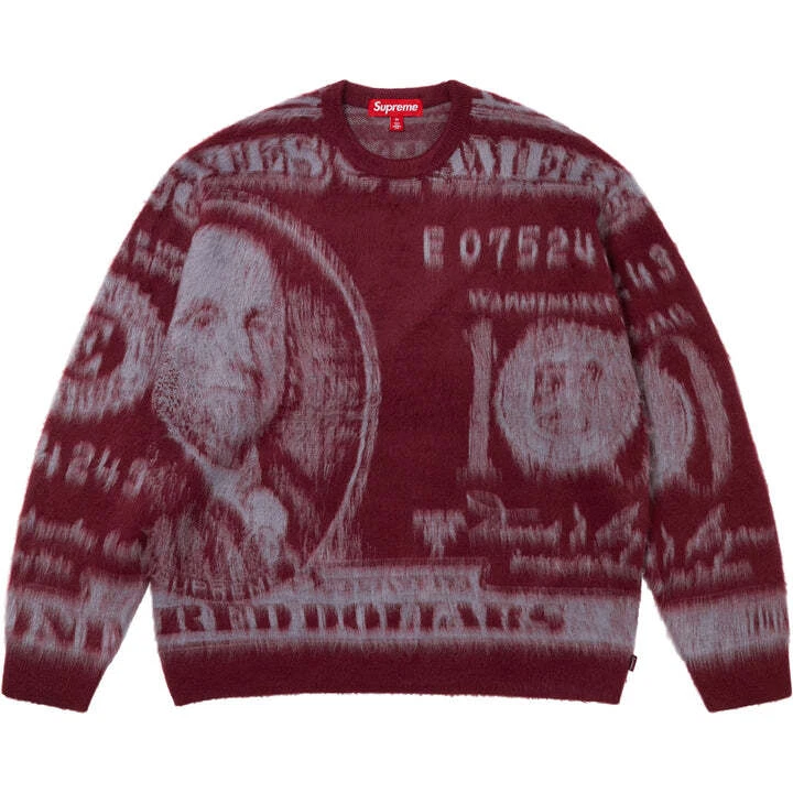 Pull Supreme Money bordeaux