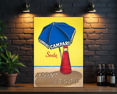 Vintage Campari Soda Sign   ''Éteint La Soif''   XXL (60x40 cm)