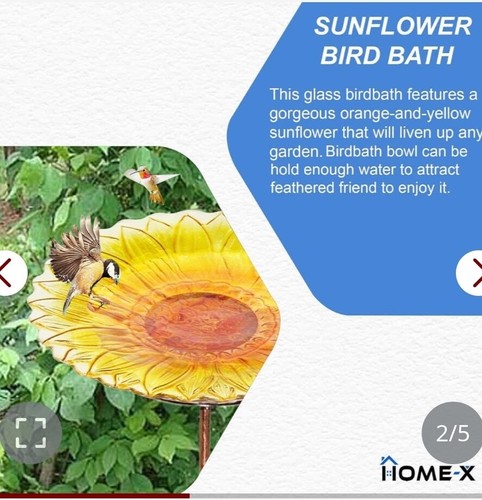 Sonnenblumen Vogeltränke 26" Höhe 8" Durchmesser - Bild 2 von 5