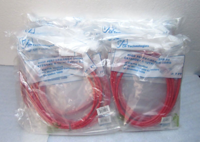 [LOT OF 30] CP Technologies C6-RD-07-0 7' Red Cat6 Booted UTP Patch Cord [EP]