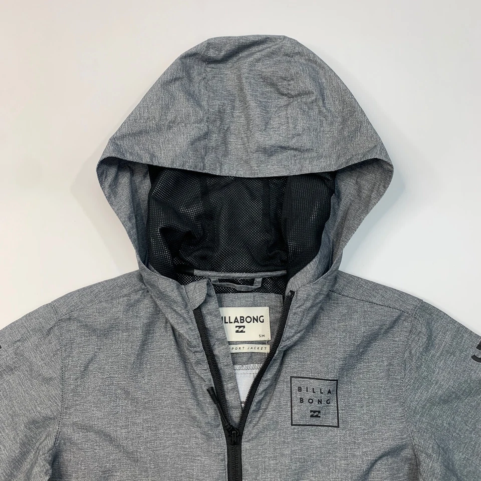 Billabong Jacket Boys M Medium Gray Transport Full Zip Hooded Windbreaker - Image 3 of 4