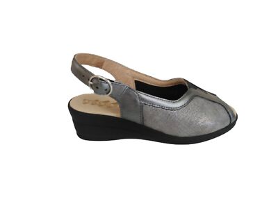 StylediVita Sandale mit Keilabsatz und Gummizug, Damen - Art. 8113-ANTR (Anthrazit)