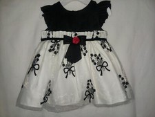 Princess Faith Ivory Cream And Black Floral Special Occasion Dress Girls Sz 6/9