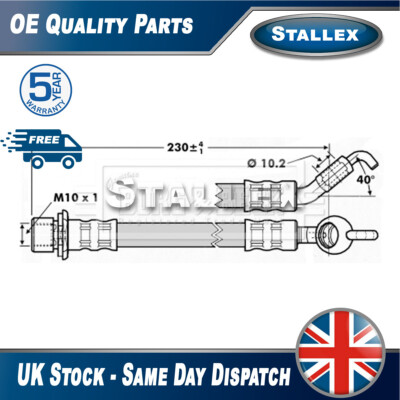 Fits Toyota Corolla 2001-2004 1.6 1.8 2.0 D Brake Hose Rear Stallex 9094702C50