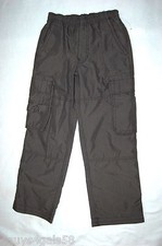 Boys Athletic Pants CHARCOAL GRAY CARGO Elast Waist 7 POCKETS Mesh Lining M 8