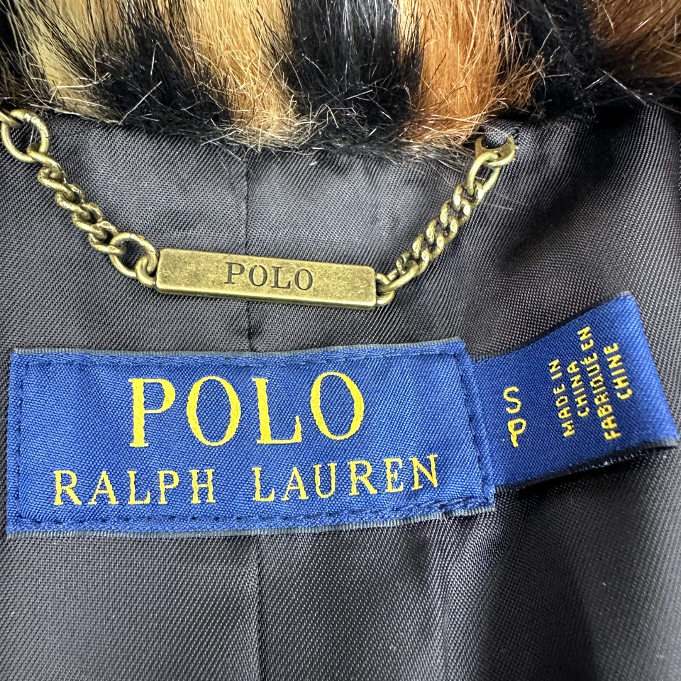 NWOT Polo Ralph Lauren Peacoat Leopard Print Faux Fur Women's Small Mob Wife - image 3 of 4