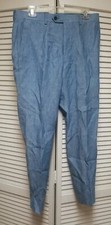 NWT Bar III Men's Slim-Fit Blue Linen Suit Pants MLCOPC1Y01 Retail 120 33W 30L
