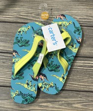 Carter's Boy's Flip-Flop Teal Dinosaur Jerome Flip-Flop NWT Size 11/12