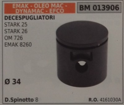 4161030A Complete Piston Brush Cutter Emak 8260 Oleomac 726 Efco Stark 25 26