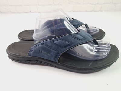 Sandals Mens Ll Bean Flip Flops Womens LL BEAN Men's Blue Suede