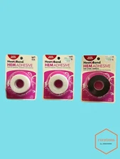 HEAT-n-BOND NO SEW - IRON ON HEM ADHESIVE LOT OF 3 (2 WHT/1 BLK) 3/4 IN x 8 YD