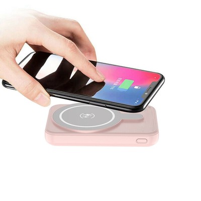 5000mAh Magnetic Wireless Power Bank Mag Safe Backup Portable Fast Charger