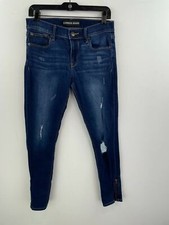Express 6 Super Soft Ankle Legging Skinny Jeans Zipper Distressed Mid Rise A4-04