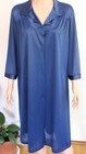 Vanity Fair Vintage Blue Collared Floral Applique Button Up Robe Housecoat Large — photo 1