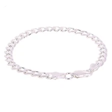 925 Sterling Silver Solid Cuban Link Bracelet 5.25mm 7" 8.8grams