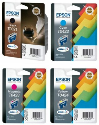 Original Epson Set T0321 T0422 T0423 T0424 Stylus C70 Plus C80 C82 CX5200 CX5400