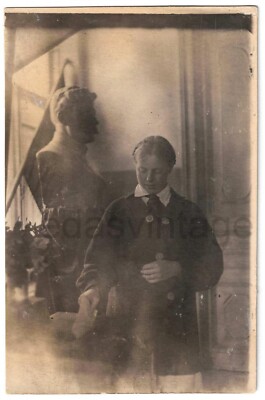 1938 Joseph Stalin School girl Pioneer voting Election Vote Soviet antique photo