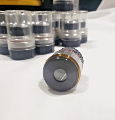4X Biological Microscope Objective Lens Std. RMS Lot of (10) w/Covers