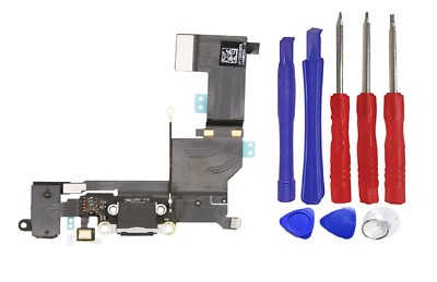 iPhone SE Black Charging Port USB Charger Dock Headphone Jack Flex w/ Tools