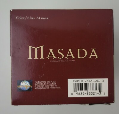 Masada VHS 1-4 MCA Universal Rare hard to find EUC HI FI 83323