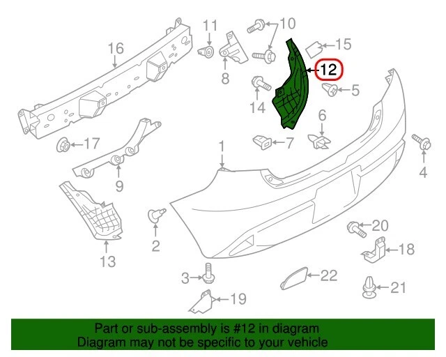 Protector contra salpicaduras trasero pasajero Mazda OEM D651-50-341B para Mazda 2 2011-2014 Foto 3 de 4