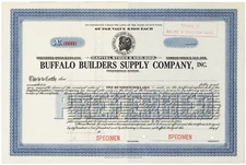 Buffalo Builders Supply Company Inc. Stock Certificate.