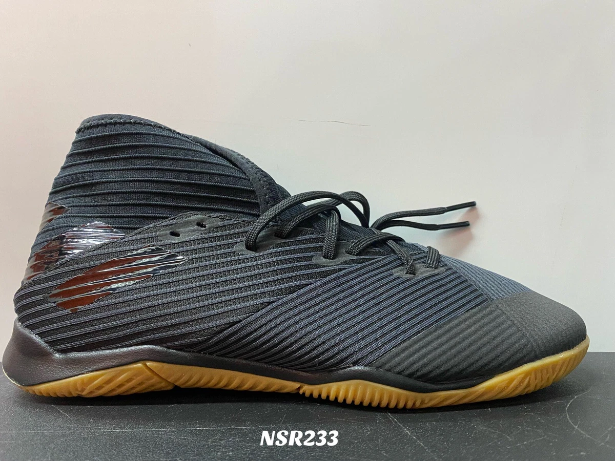 ADIDAS NEMEZIZ 19.3 CORE BLACK GUM INDOOR SOCCER SHOES F34413 SIZE 7.5 NEW MESSI