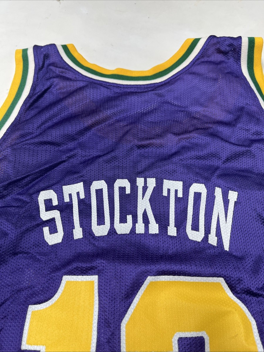 Vintage Champion Utah Jazz John Stockton #12 Purple Jersey Men