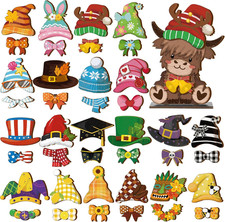 42 Pcs Interchangeable Christmas Highland Cow Holiday Decor Seasonal Sign Fall T