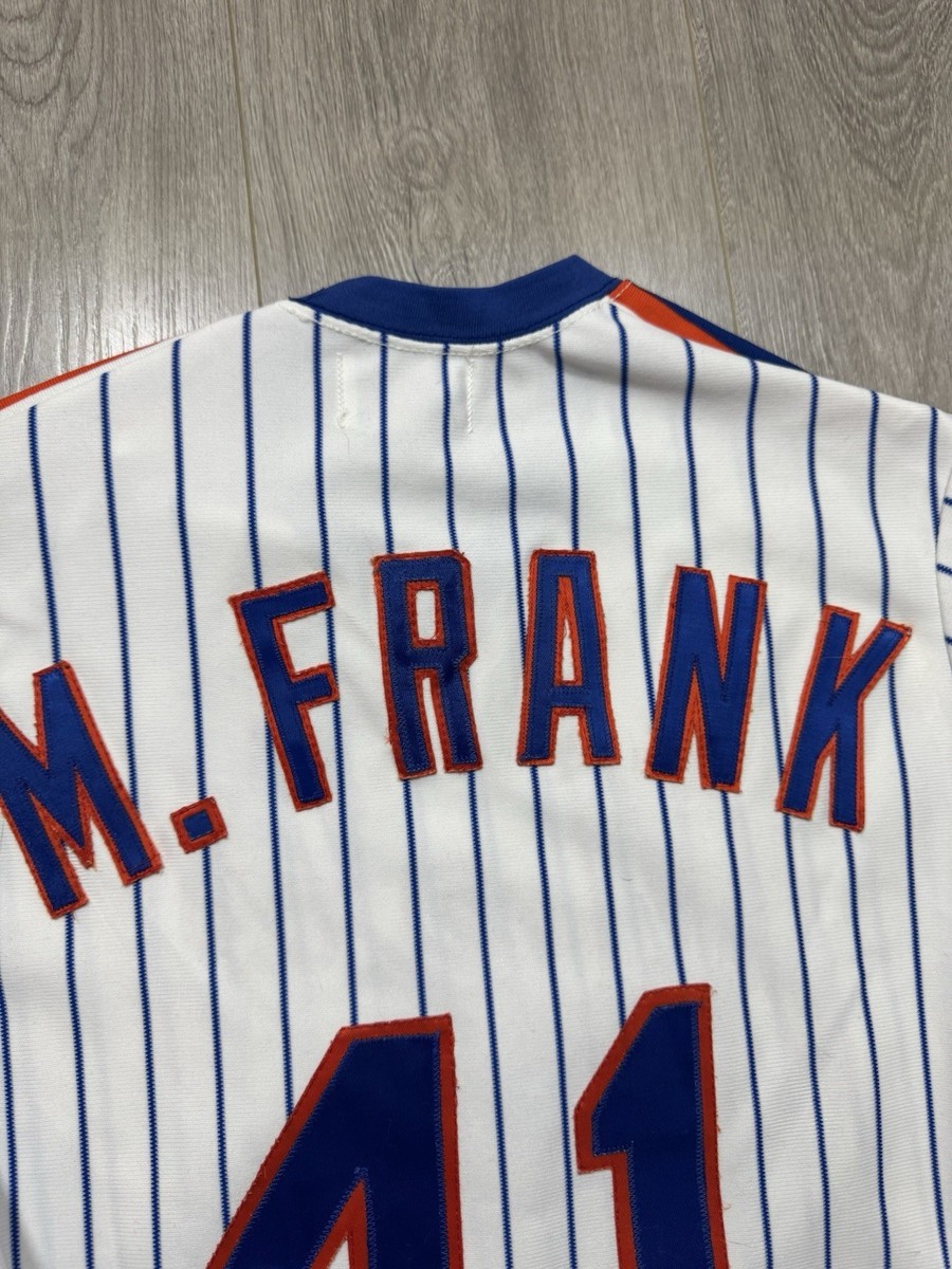 Vintage 80s New York Mets Sand Knit Pinstripe Baseball Jersey #42